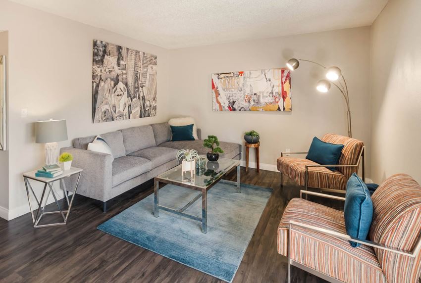 Modern Living Room Modern Living Room at 2900 Lux Apartment Homes, Las Vegas, 89102