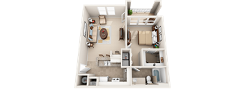1 Bed 1 Bath Floor Plan at The Arbor Walk Apartments, Tampa, FL