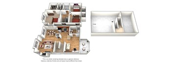 Deerwood Floor Plan at Arcadia Townhomes, Federal Way, Washington