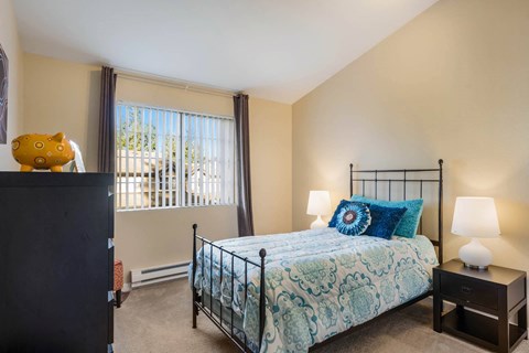 Bedroom With Expansive Windows at Arcadia Townhomes, Washington, 98023
