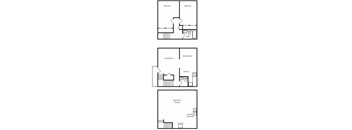 2 Bedroom 1.5 Bath Floor Plan at Aspen Townhomes, Colorado Springs, CO