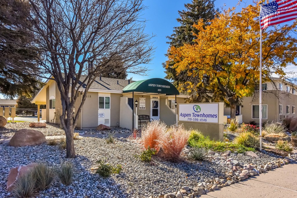 Leasing Office Exterior at Aspen Townhomes, Colorado Springs