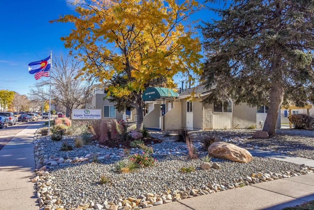 Elegant Entry Signage at Aspen Townhomes, Colorado Springs, Colorado