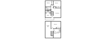3 Bedroom 1 Bath Floor Plan at Aspen Townhomes, Colorado Springs, 80909