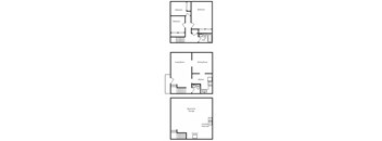 3 Bedroom 1.5 Bath Floor Plan at Aspen Townhomes, Colorado Springs, Colorado