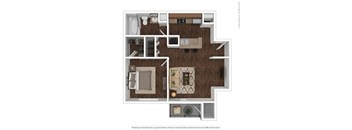 1 bedroom 1 bath floor plan at Canopy Glen, Norcross, Georgia
