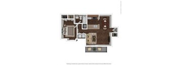 1 bedroom 1 bath floor plan a at Canopy Glen, Norcross