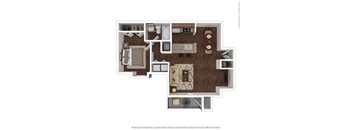 1 bedroom 1 bath floor plan b at Canopy Glen, Georgia