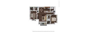 2 bedroom 2 bath floor plan A at Canopy Glen, Norcross, GA