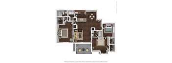 3 bedroom 2 bath floor plan A at Canopy Glen, Norcross, Georgia