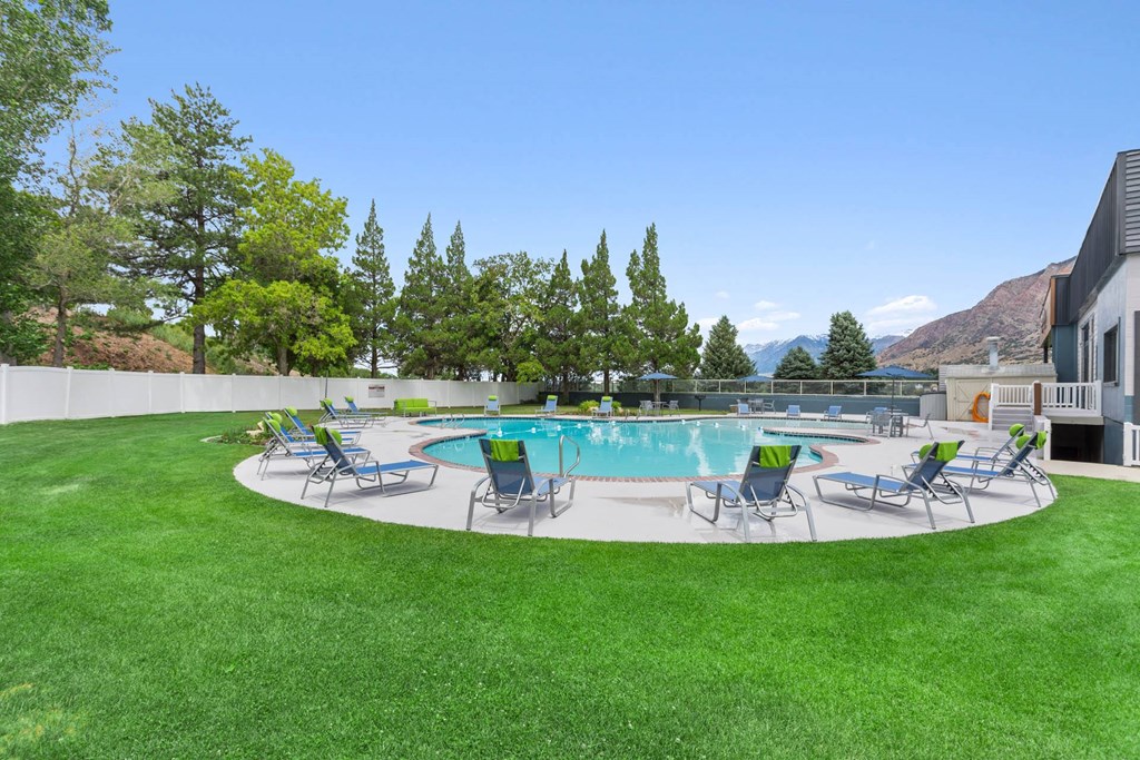 Pool Side Relaxing Area With Sundeck at Cliffs at Canyon Ridge, Ogden, 84401