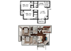 2 Bed 2 Bath Floor Plan 2 Bed 2 Bath Floor Plan at Crosswinds Apartments, Wilmington, North Carolina