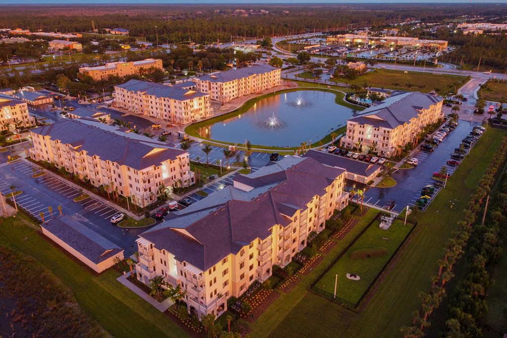 Sunset Aerial View of Property at Edge75, Naples