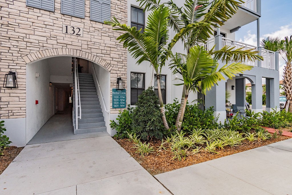 Walking Path and Stairs to Apartments at Edge75, Naples, Florida 34104
