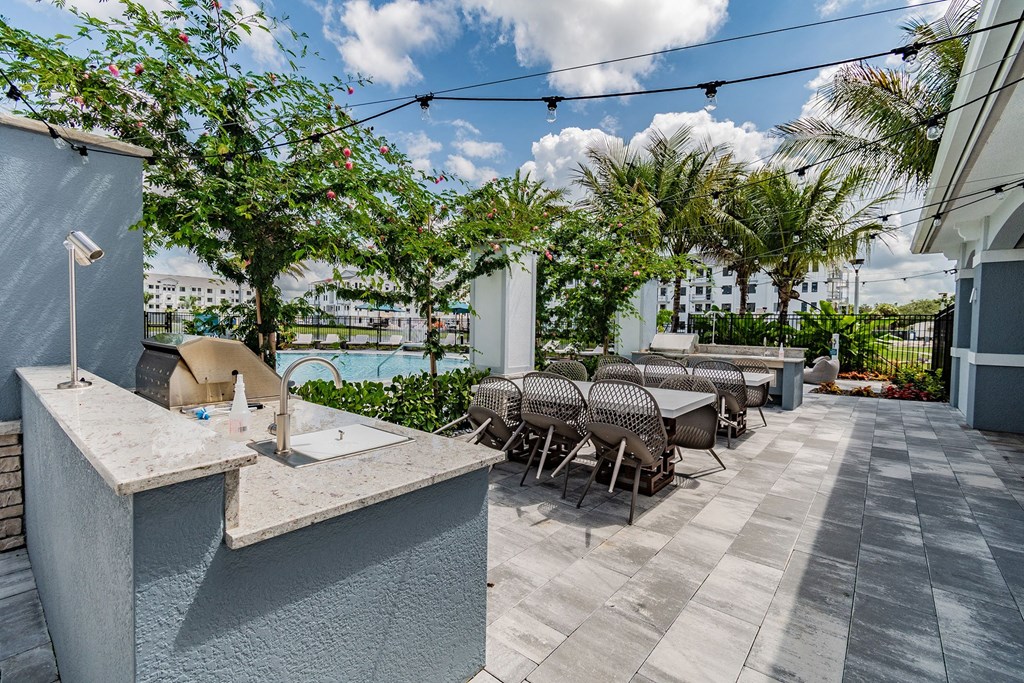 Outdoor Kitchen with Gas Grills at Edge75, 34104