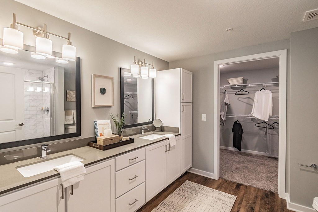 Framed Vanity Mirrors at Edge75, Naples, Florida