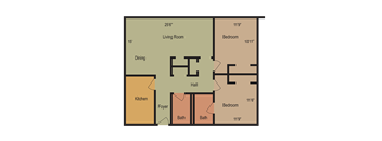 2 bedroom 2 bath Floor Plan at Esplanade at City Park, New Orleans, Louisiana