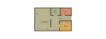 0 Bed 1 Bath Floor Plan at Esplanade at City Park, New Orleans, LA, 70119