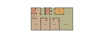 3 Bed 2 Bath Floor Plan at Esplanade at City Park, New Orleans, LA, 70119