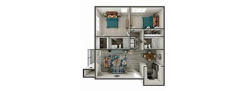 2 bedroom 2 bath floor plan B at Glen at Lakewood, Lakewood