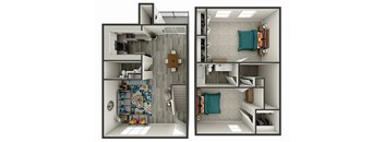 2 bedroom 2 bath floor plan A at Glen at Lakewood, Lakewood, Colorado