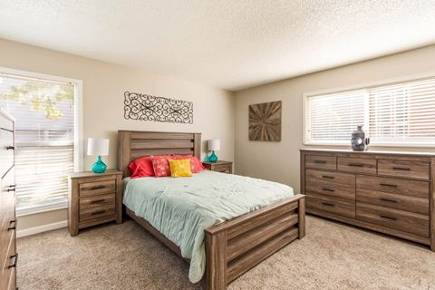 Bedroom with Carpeting at Glen at Lakewood, Lakewood, Colorado