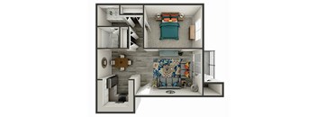 1 bedroom 1 bath floor plan A at Glen at Lakewood, Lakewood, 80228