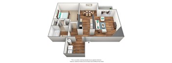 1 Bed 1 Bath Floor Plan at Glen at North Creek, Everett, WA, 98208