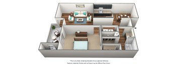 1 Bedroom 1 Bathroom Floor Plan at Glen at North Creek, Everett, WA