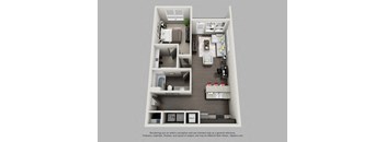 1 Bed 1 Bath Floor Plan at Heritage at Oakley Square, Cincinnati, Ohio