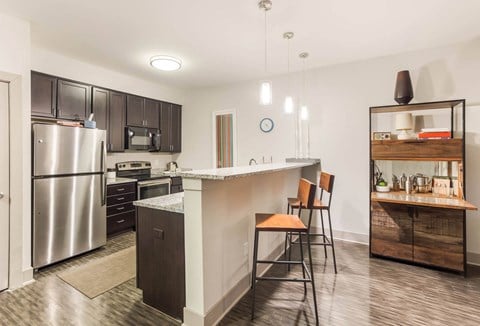 Gourmet Kitchen With Island at Heritage at Oakley Square, Cincinnati, Ohio
