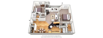 2 Bedrooms and 2 Bathrooms Floor Plans at Malvern Lakes, Fredericksburg, 22406