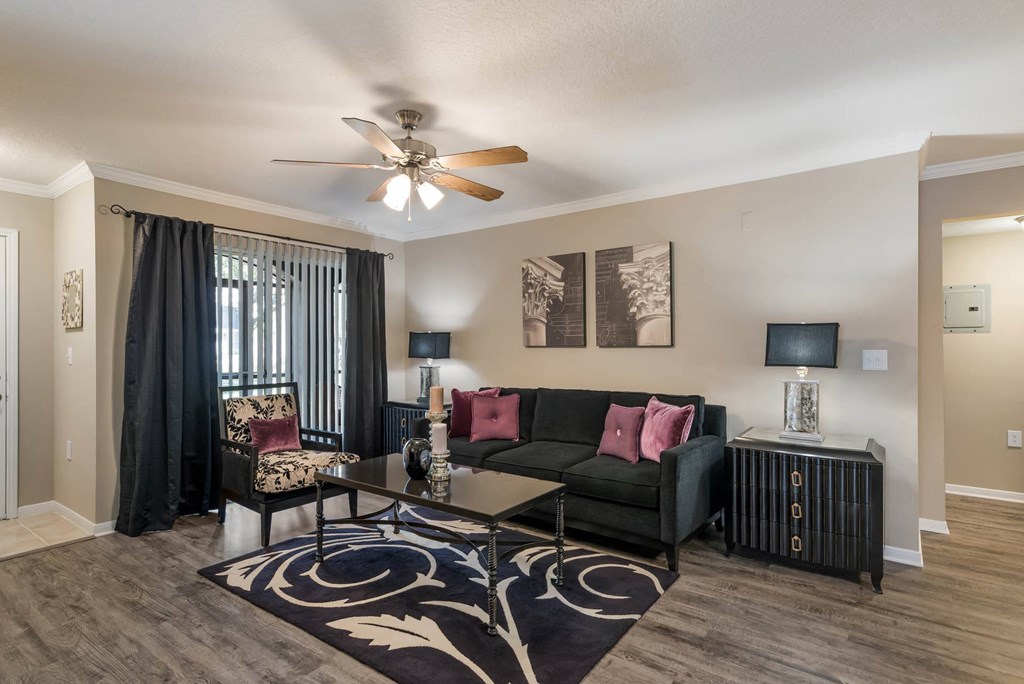 Living Rooms with Ceiling Fan at The Parkway at Hunters Creek, Florida