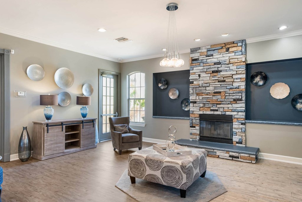 Clubhouse with Fireplace at The Parkway at Hunters Creek, Orlando, Florida