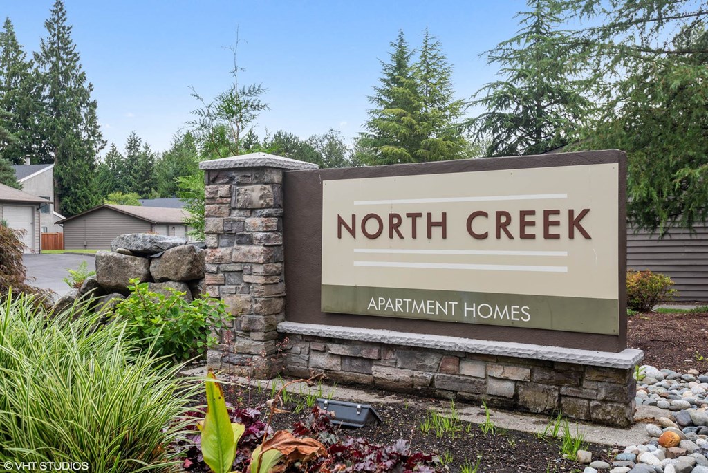 North Creek Property Signage at North Creek Apartments, Washington, 98208