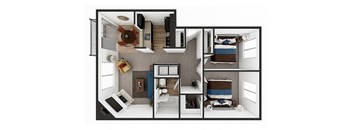 2 bedroom floor plan at North Creek Apartments, Everett