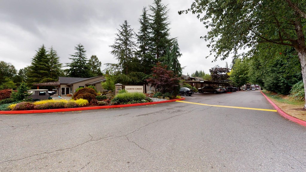 Entrance street view at North Creek Apartments, Everett, Washington