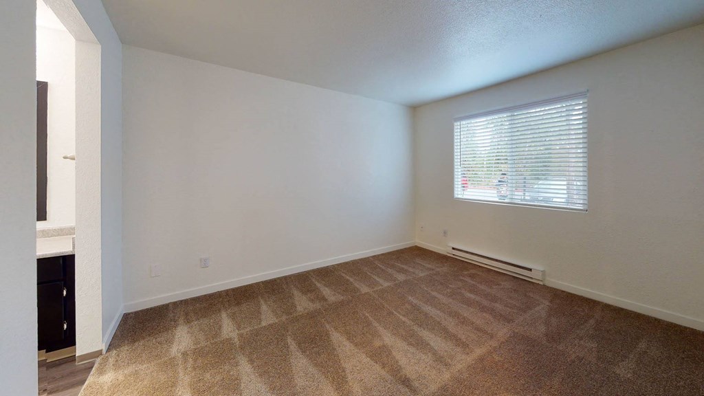 Wooden flooring in bedroom at North Creek Apartments, Everett, 98208