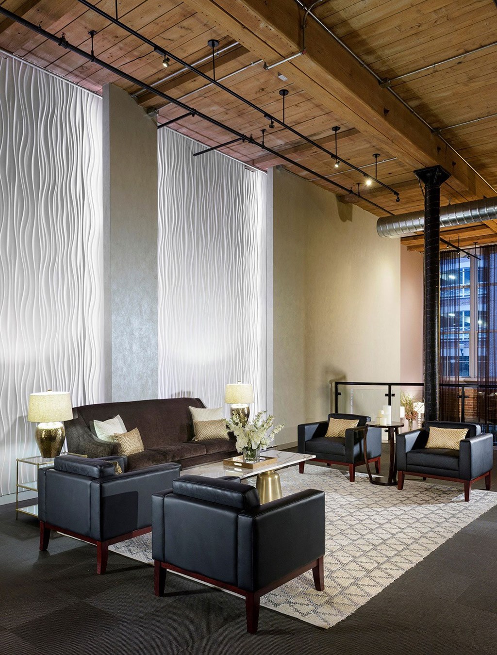 Clubhouse Lounge Area at Riverwalk Apartments, Lawrence