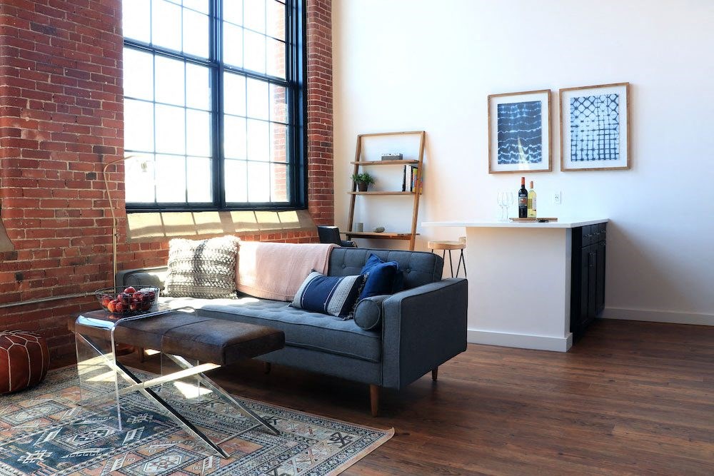 Living Room Furniture at Riverwalk Apartments, Lawrence, MA
