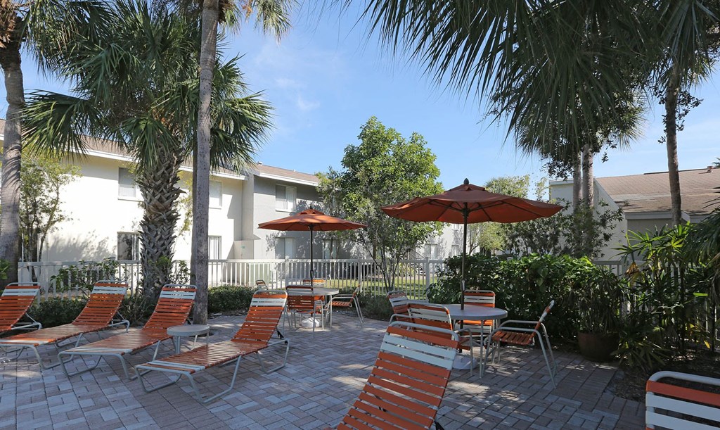 Poolside Relaxing Area at Sarasota South, Bradenton, Florida