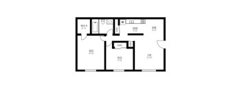 2 Bedroom 1 Bath Floor Plan at Sarasota South, Bradenton, 34207