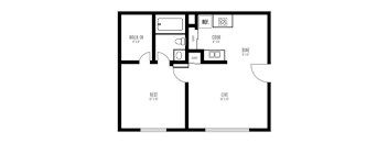 1 Bed 1 Bath Floor Plan at Sarasota South, Bradenton, FL