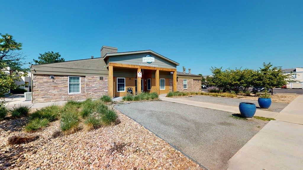 Leasing Office Building Exterior at Spyglass Creek, Denver