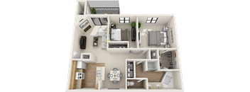 1 bedroom 1 bath floor plan C at St. Johns Forest Apartments, Jacksonville, FL, 32277