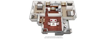 2 Bed 2 Bath Floor Plan A at The Glen, Lewisville, 75067