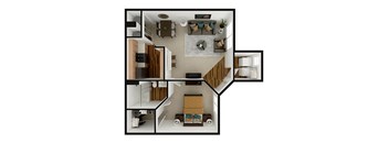1 bedroom 1 bath floor plan at University Park Apartments, Florida, 32817