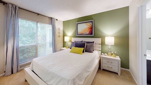 Bedroom with Carpeting at University Ridge Apartments, Durham, NC, 27707