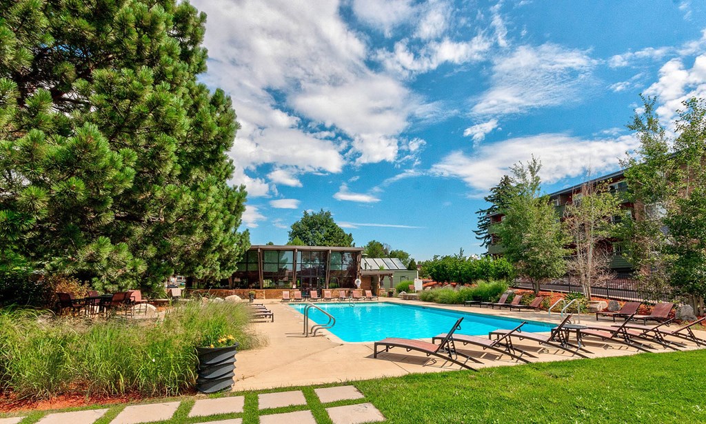 Swimming Pool and Sundeck at University Village Apartments, Colorado Springs, CO, 80918