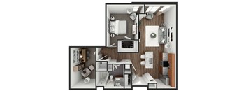 1 bedroom 1 bath floor plan F at The View at Old City, Pennsylvania